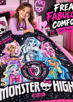 Флісова ковдра monster high для дівчаток get trend, 51 x 59 дюймів викуп на замовлення