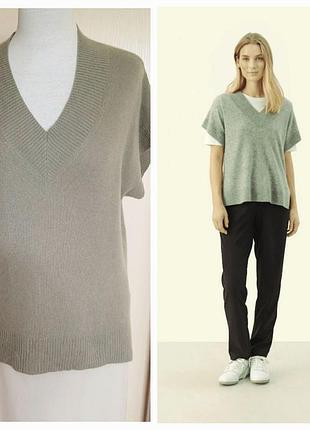 Part two l-xl 48-50 кашемір хакі зелений
pure cashmere джемпер безрукавка жилет з v-подібним вирізом бренд part two copenhagen модель hevinpw