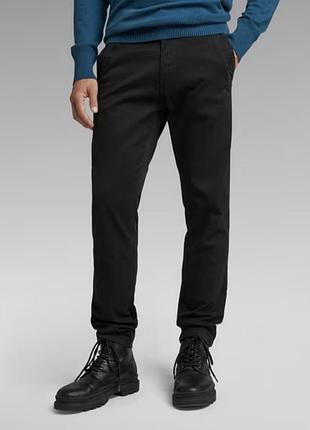 Джинсы черные с потертостями raw g star bronson slim chino