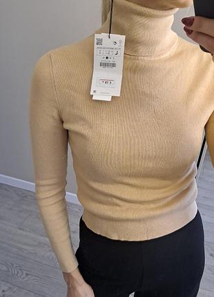 Гольф водолазка zara в рубчик