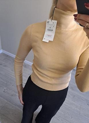 Гольф водолазка zara в рубчик 3