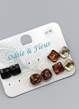Комплект з 4 пар сережок odile & fleur