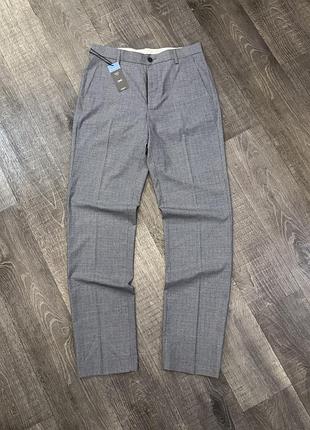 Штани m&s regular fit stretch (30×33) сині в клітинку