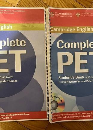 Підручники + вивчення мов + amanda thomas, emma heyderman and peter may + complete pet student's book and workbook + англійська, м'яка, cambridge univ