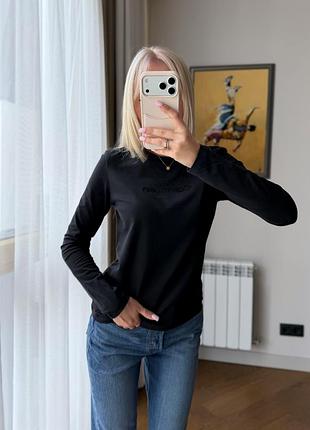 Жіночий лонгслів calvin klein чорний бавовняний xs, m