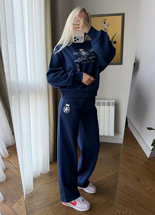 Спортивний костюм жіночий tommy hilfiger синій флісовий