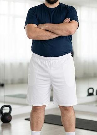 Белые спортивные шорты 5th avenue clothing с карманами (балта / плюс сайз) / мужские (унисекс)
