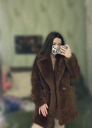 Шуба жіноча коричнева