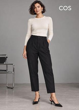 Новые оригинальные черные брюки из 99% шерсти cos 42 l-xl