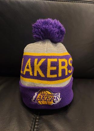 Шапка з помпоном los angeles lakers (new era)