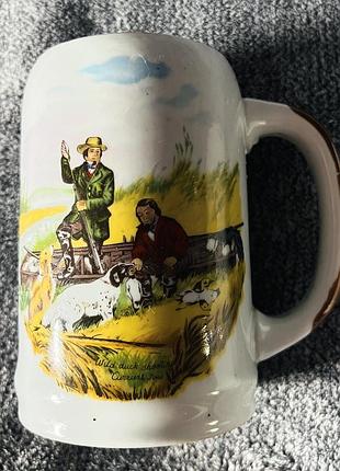 Вінтажні керамічні кухлі / бокали "wild duck shooting" (2 шт.), korea