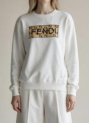 Fendi белый женский свитшот !