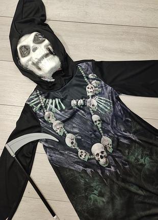Костюм смерти мантия смерти. скелет хелловин halloween