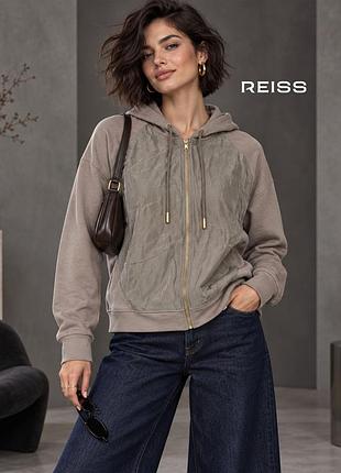 Оригінальна коричнева жіноча толстовка з капюшоном reiss m
