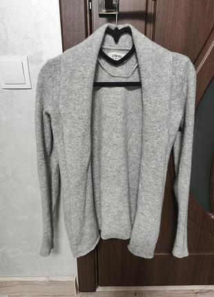 Кашемировый кардиган серый размер s zalando