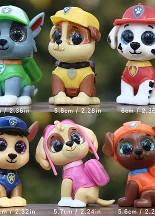 Набор фигурок «щенячий патруль» с большими глазами, 6 шт, 6-7 см, paw patrol