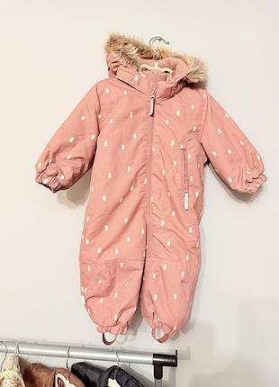 Зимовий комбінезон для дівчинки h&m рожевий 74/80