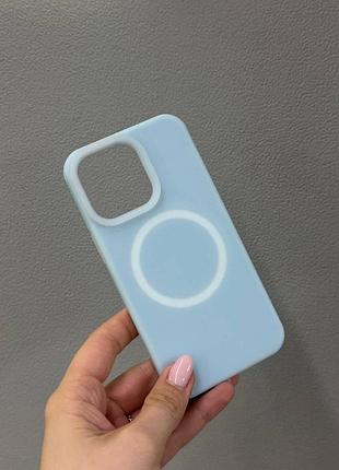 Чохол-бампер для айфон 13 про, чохол silicone case з мікрофіброю для iphone 13 pro (блакитний)