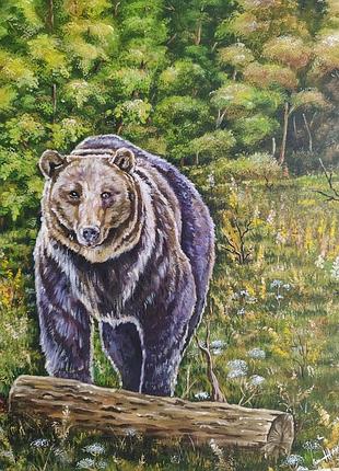 Картина ведмідь акрил 30x40 см