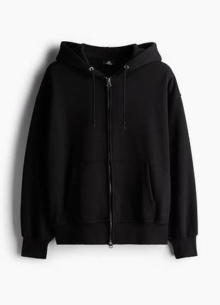 Чоловіче чорне худі на блискавці h&m