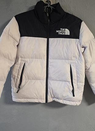Пуховик дитячий the north face 1996 retro nuptse білий з чорним