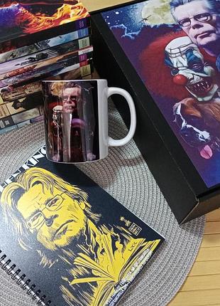 Подарунковий комплект стивен кинг коробка+ кружка+скетчбук+ комплект з 10 книжок 2360