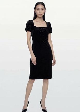 Чорна вечірня святкова велюрова сукня міні  lauren ralph lauren розмір s