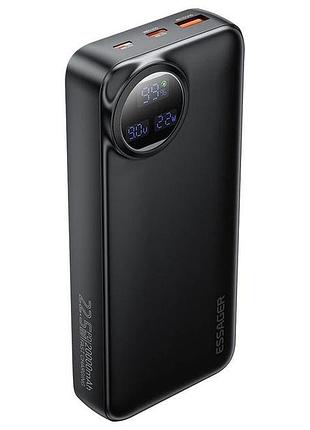 Повербанк essager heteromypil 20000 mah, 22,5w pd/qc 3.0, вбудовані usb-c/lightning, дисплей (edy2w-yt01-z)