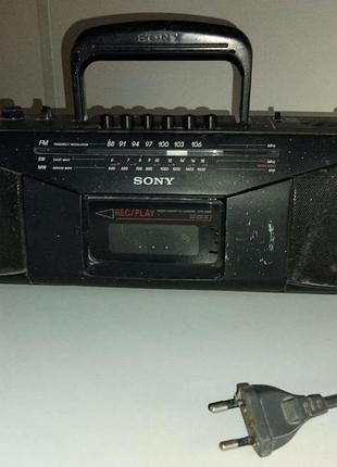 Магнитофон sony cfs-204s с радио. под восстановление / запчасти магнитофон
