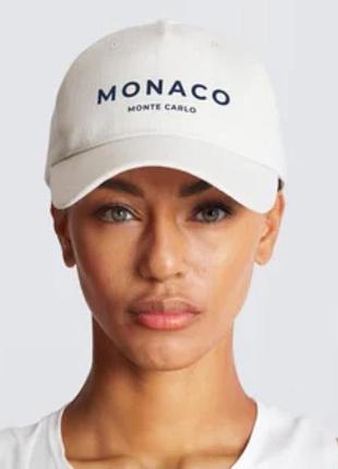 Хлопковая бейсболка/кепка/какет с черной вышивкой "monaco"