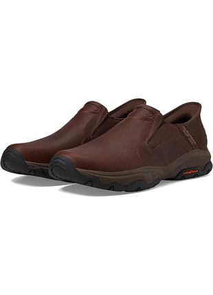 Мужские слипоны skechers 48р, коричневые, 32 см