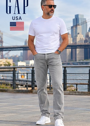 Чоловічі джинси gap straight fit сірі w32 l32 — класичні прямі, стиль casual, сша