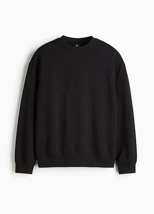 Чоловічий чорний світшот loose fit h&m
