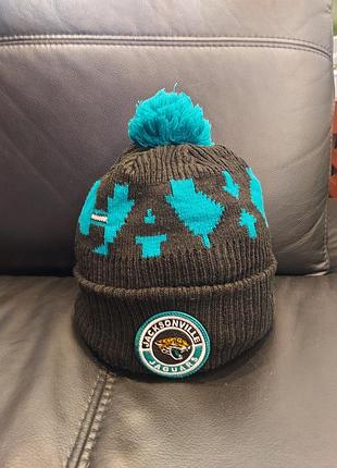 Шапка на флісі з помпоном new era jaguars jacksonville nfl