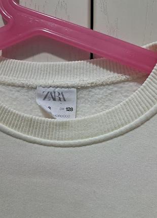 Кофта для дівчинки zara біла з бантом 2