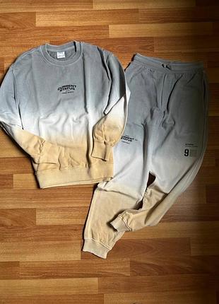 Спортивний костюм для хлопчиків zara сіро-бежевий 8-9 років 130-134см