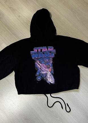 Вкорочене чорне худі h&m divided «star wars» на затяжці