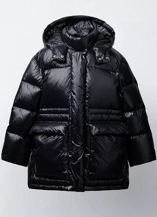 Пуховик  zara чорний
