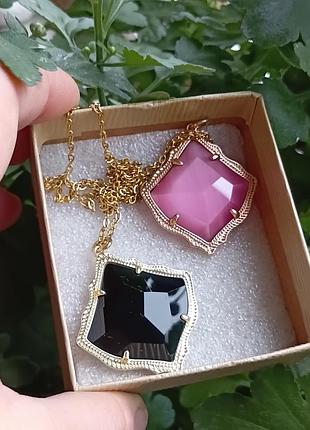 Kendra scott кулоны, подвеска, на цепочке, цена 1 шт, стекло, камень?, как сатиновое стекло, позолота 14k