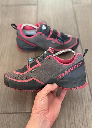 Кросівки чоловічі dynafit speed mtn gore-tex сірі з рожевим, розмір 40.5, довжина устілки 25 см