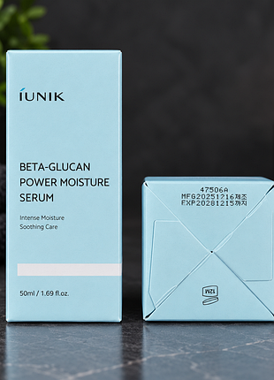 Сироватка для обличчя iunik beta-glucan power moisture serum зволожуюча, заспокійлива, 50 мл