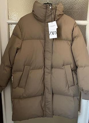 Жіночий пуховик zara бежевий легкий