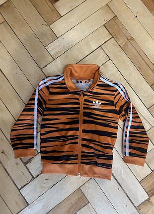 Кофта дитяча adidas помаранчева з тигровим принтом