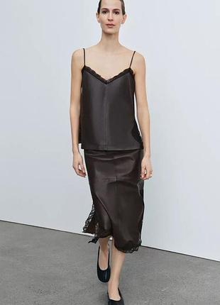 Жіноча шкіряна юбка zara