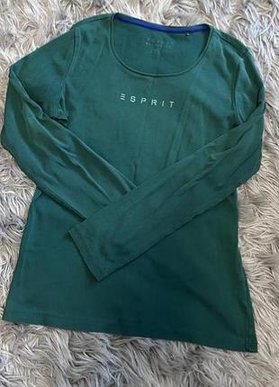 Лонгслів жіночий esprit зелений з написом