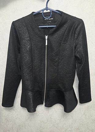 Елегантний жакет з баскою river island р.10(s-m) з фактурним візерунком