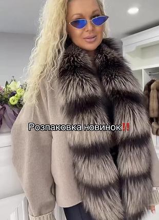 Пальто кашемир loro piano с лисой 6