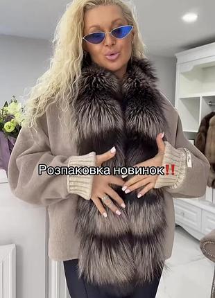 Пальто кашемир loro piano с лисой 5