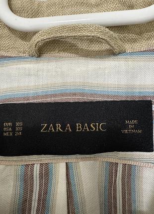 Жіночий піджак zara basic лляний пісочний 6