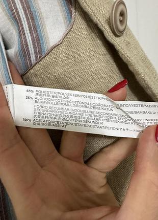 Жіночий піджак zara basic лляний пісочний 4